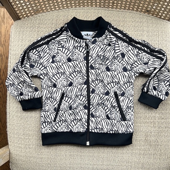 Adidas zebra jogger zip sweatsuit 12-18 mo🦓 - Picture 2 of 6